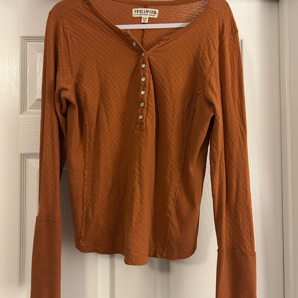 Idyllwind Burnt Orange Long Sleeve Top